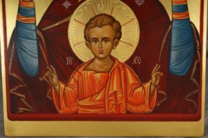 Hand-Painted Orthodox Icon Theotokos of the Sign (Oranta)