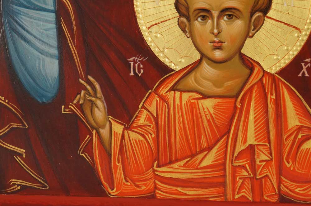 Hand-Painted Orthodox Icon Theotokos of the Sign (Oranta)