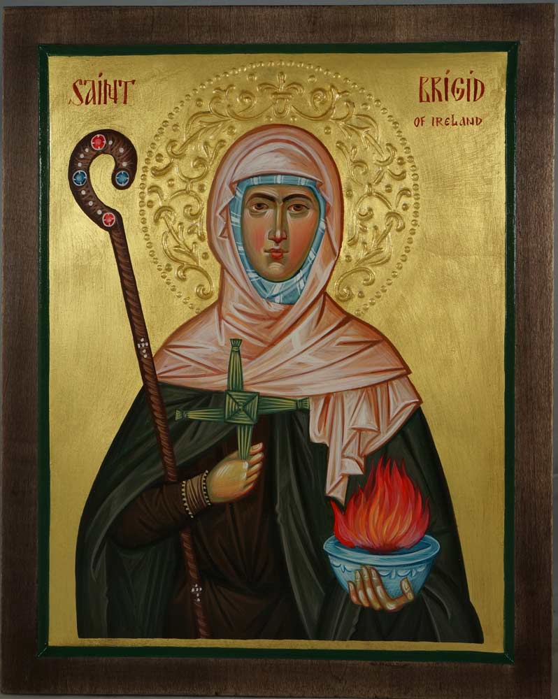Hand-Painted Orthodox Icon of Saint Brigid of Ireland