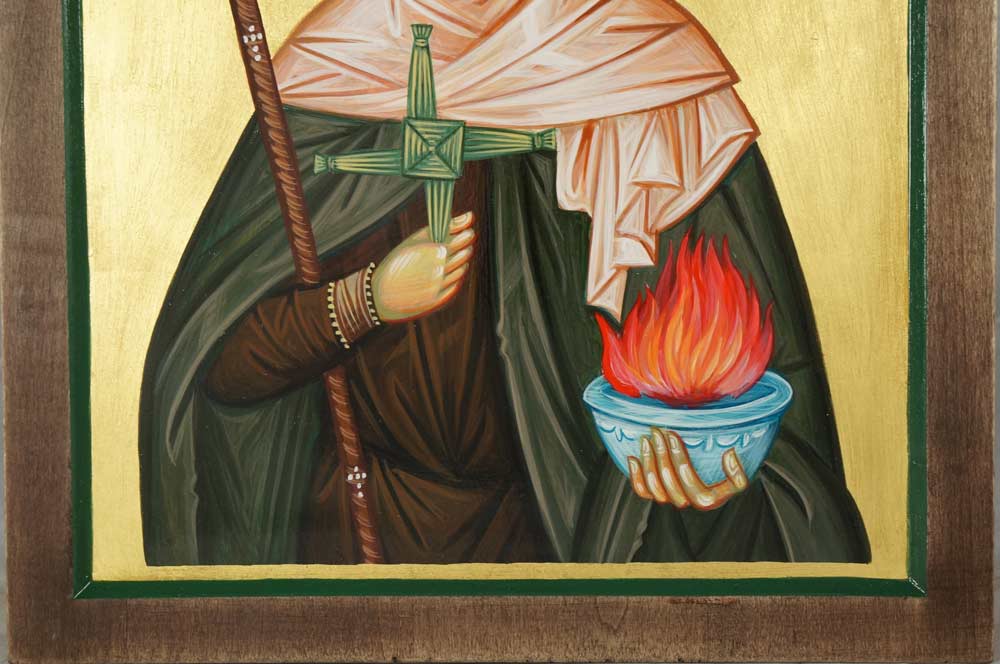 Hand-Painted Orthodox Icon of Saint Brigid of Ireland