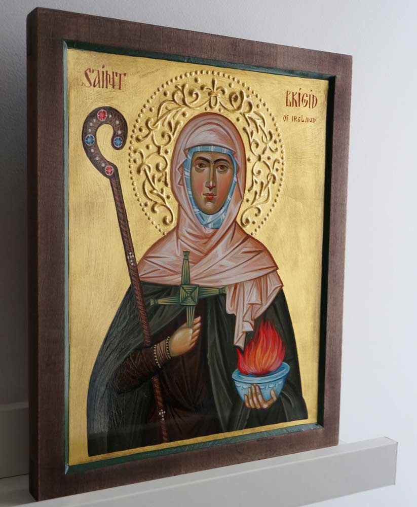 Hand-Painted Orthodox Icon of Saint Brigid of Ireland