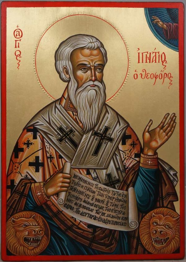 Hand-Painted Greek Orthodox Icon of Saint Ignatius of Antioch
