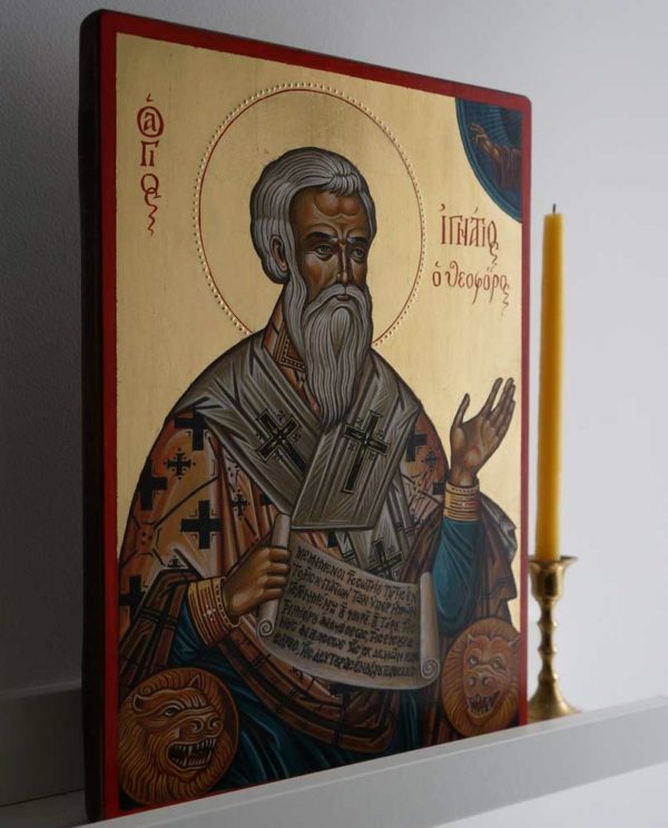 Hand-Painted Greek Orthodox Icon of Saint Ignatius of Antioch