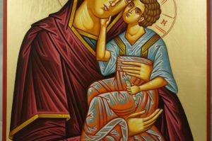 Hand-Painted Orhtodox Icon of Virgin Mary Tender Mercy