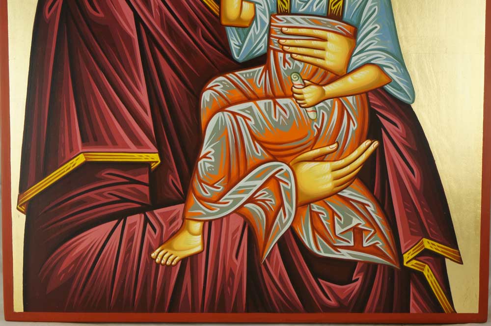 Hand-Painted Orhtodox Icon of Virgin Mary Tender Mercy