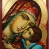 Hand-Painted Orthodox Icon of Virgin Mary Glykofilousa