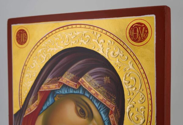 the virgin of the sweet kiss icon hand painted orthodox