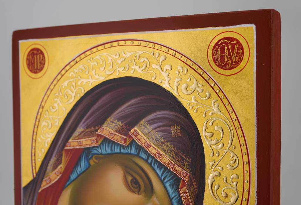 the virgin of the sweet kiss icon hand painted orthodox