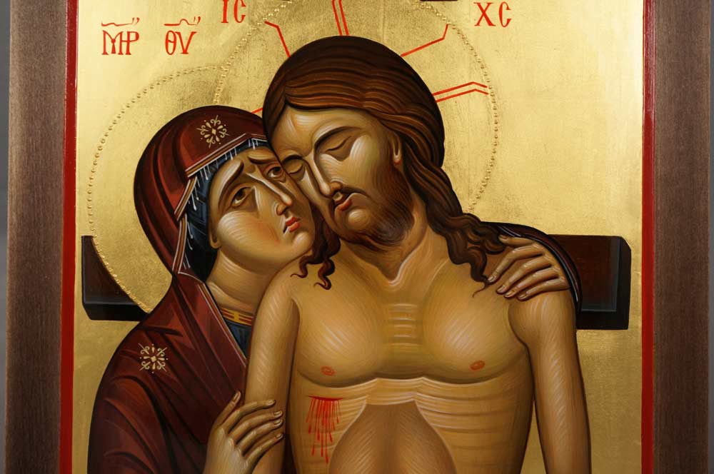 Jesus Christ (Do not weep for me, mother) Hand-Painted Byzantine Icon