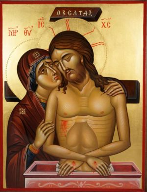 Jesus Christ (Do not weep for me, mother) Hand-Painted Byzantine Icon