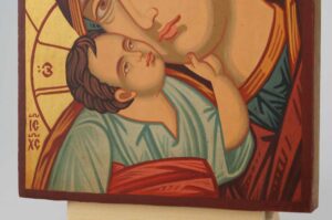 Madonna and Child Jesus small Icon Hand Painted Byzantine Orthodox