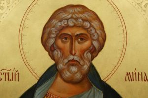 Martyr Menas of Egypt (arched wood) Hand-Painted Icon