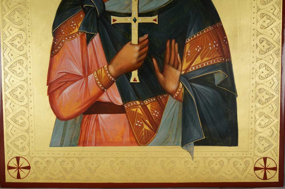 Martyr Menas of Egypt (arched wood) Hand-Painted Icon