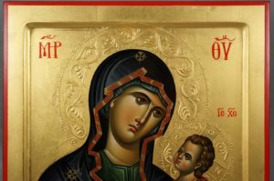 Panagia Hodegetria Hand-Painted Orthodox Byzantine Icon
