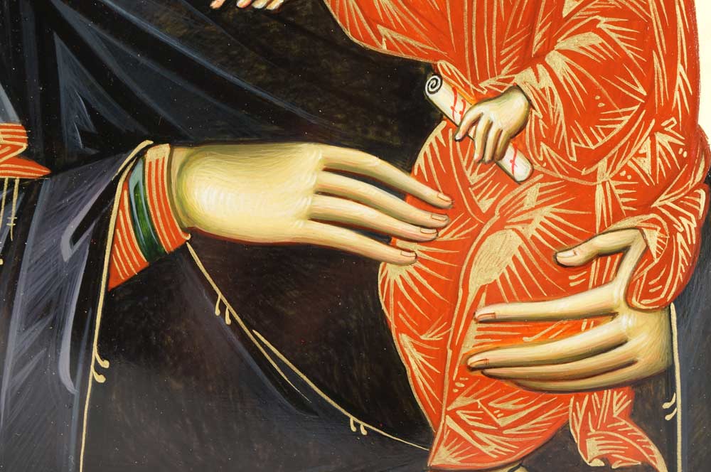 Panagia Hodegetria Hand-Painted Orthodox Byzantine Icon