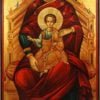 The Mother of God Enthroned Hand-Painted Byzantine Icon