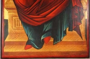 The Mother of God Enthroned Hand-Painted Byzantine Icon