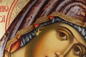 Panagia Kardiotissa (halo relief) Hand-Painted Orthodox Icon