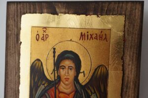 Archangel Michael small Hand Painted Byzantine Icon on Wood