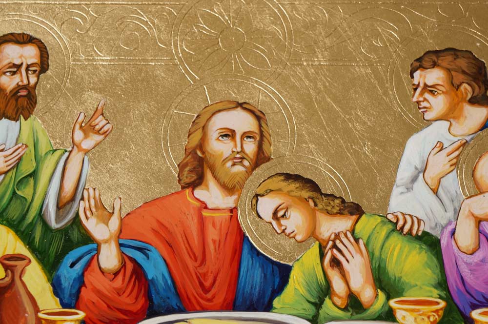 Mystical Supper Last Hand-Painted Byzantine Orthodox Icon