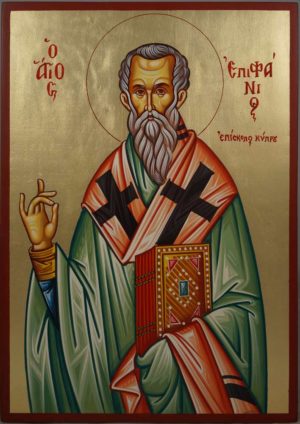 Saint Epiphanius Hand-Painted Greek Orthodox Icon