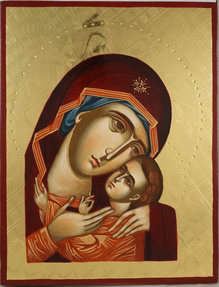 Theotokos Tenderness (polished gold) Hand-Painted Orthodox Icon