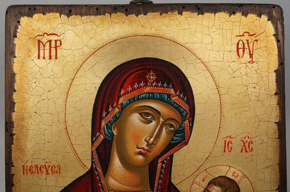 Virgin Mary Hodegetria Theotokos Guide Hand-Painted Greek Orthodox Icon