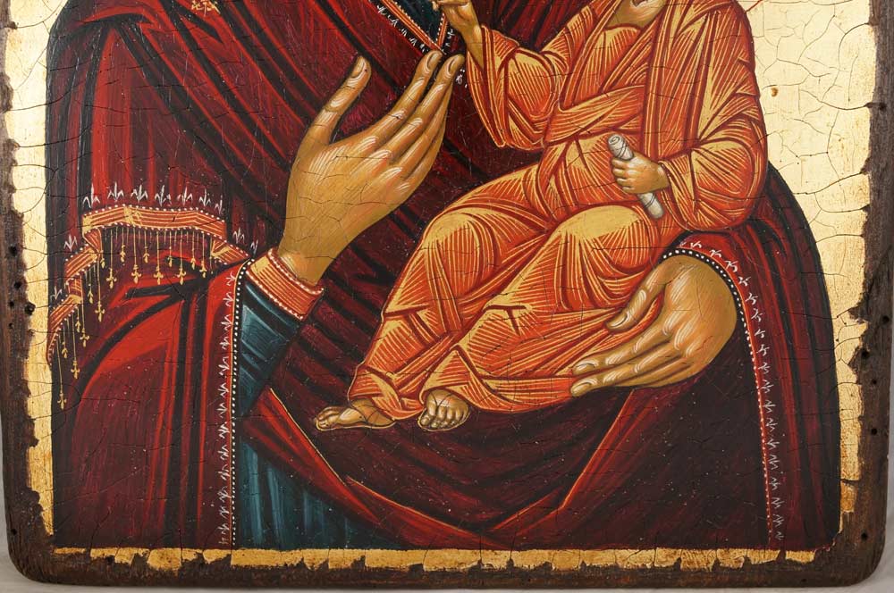 Virgin Mary Hodegetria Theotokos Guide Hand-Painted Greek Orthodox Icon