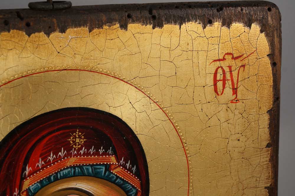 Virgin Mary Hodegetria Theotokos Guide Hand-Painted Greek Orthodox Icon