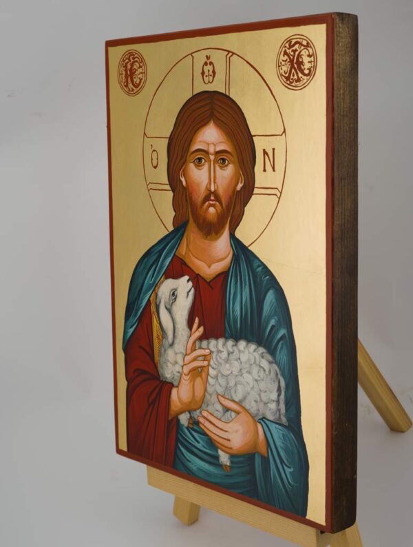christ the good shepherd icon large hand painted orthodox