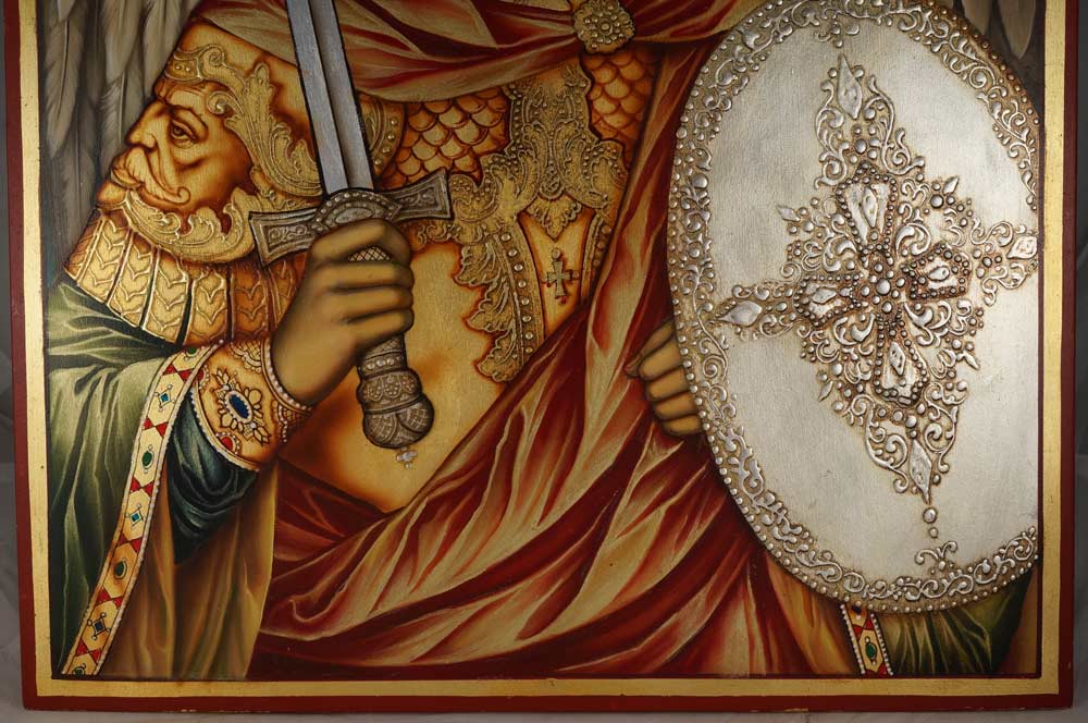 St Archangel Michael (arched wood) Hand-Painted Icon