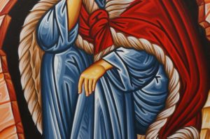 Prophet Elijah (Elias) in the Cave Hand-Painted Greek Icon