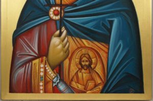 St Saint Menas (engraved halo) Mena Minas Mennas Hand-Painted Icon