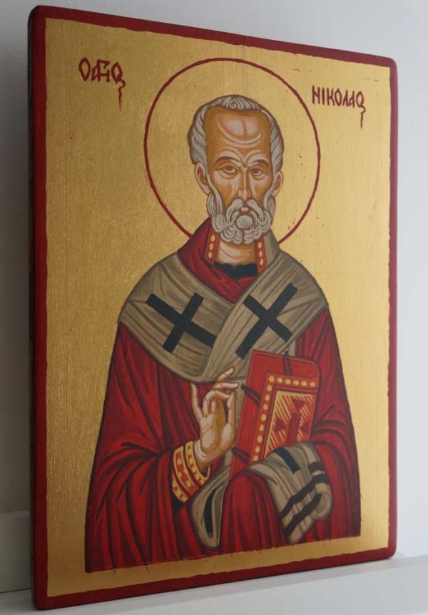 Saint St Nicholas of Myra Hand Painted Byzantine Icon