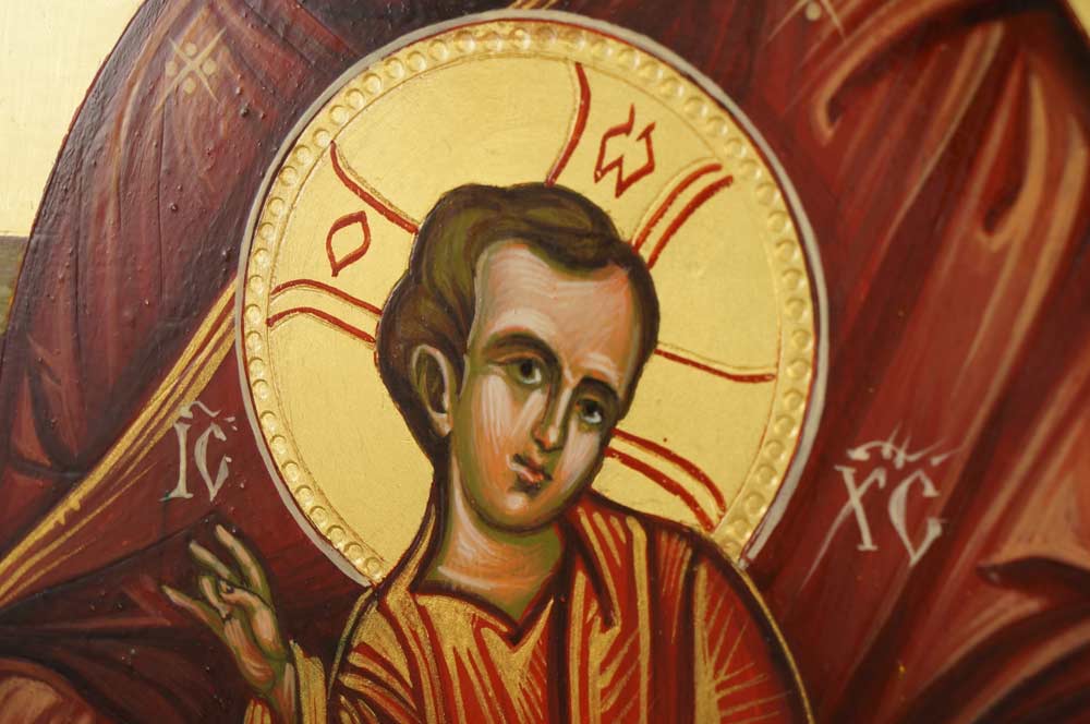 Theotokos The Life-giving Spring Zoodochos Pigi Hand-Painted Greek Orthodox Icon