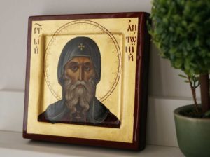 St Anthony the Great Miniature Hand-Painted Orthodox Icon