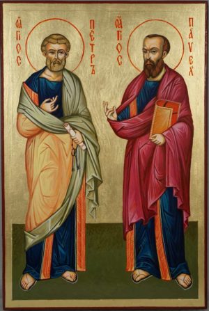 Holy Apostles Peter and Paul Hand-Painted Greek Icon