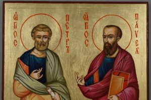 Holy Apostles Peter and Paul Hand-Painted Greek Icon