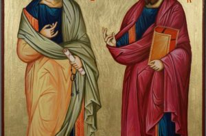 Holy Apostles Peter and Paul Hand-Painted Greek Icon