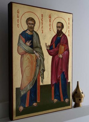 Holy Apostles Peter and Paul Hand-Painted Greek Icon