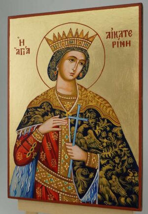 St Catherine of Alexandria Icon Hand Painted Byzantine Orthodox