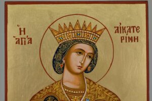 St Catherine of Alexandria Icon Hand Painted Byzantine Orthodox