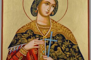 St Catherine of Alexandria Icon Hand Painted Byzantine Orthodox