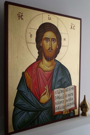 Christ the Teacher (open book) Hand-Painted Greek Icon
