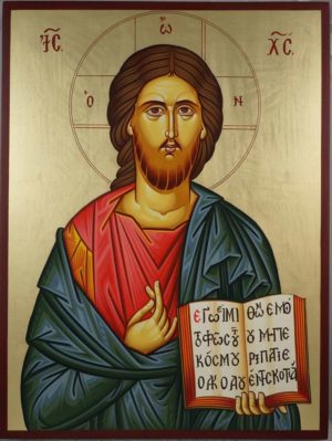 Christ the Teacher (open book) Hand-Painted Greek Icon