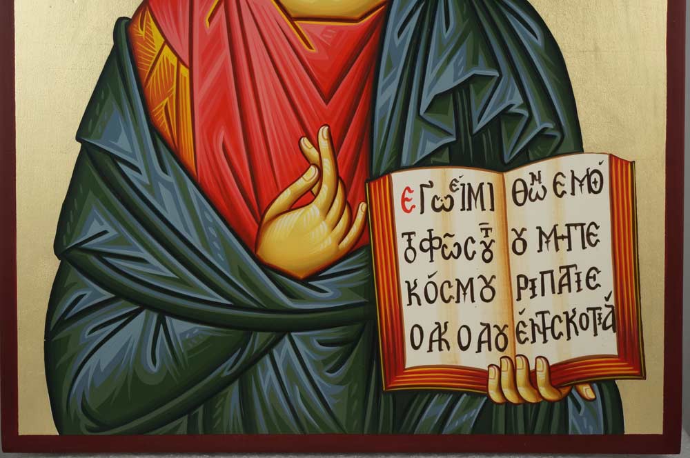 Christ the Teacher (open book) Hand-Painted Greek Icon