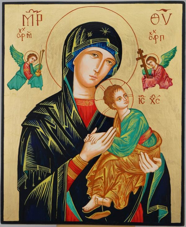 Our Lady of Perpetual Help OLPH Icon Hand Painted Byzantine Orthodox