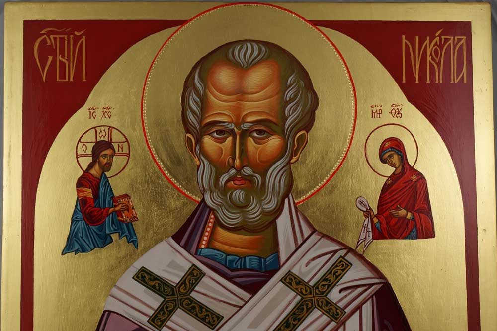 St Saint Nicholas of Myra Hand-Painted Byzantine Orthodox Icon