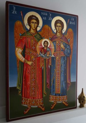 Synaxis of the Archangels Hand-Painted Greek Orthodox Icon