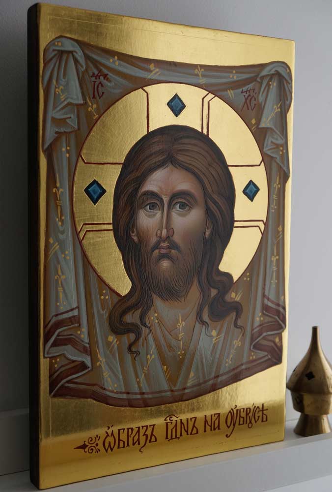 The Holy Face "Ubrus" Mandylion Hand-Painted Byzantine Icon